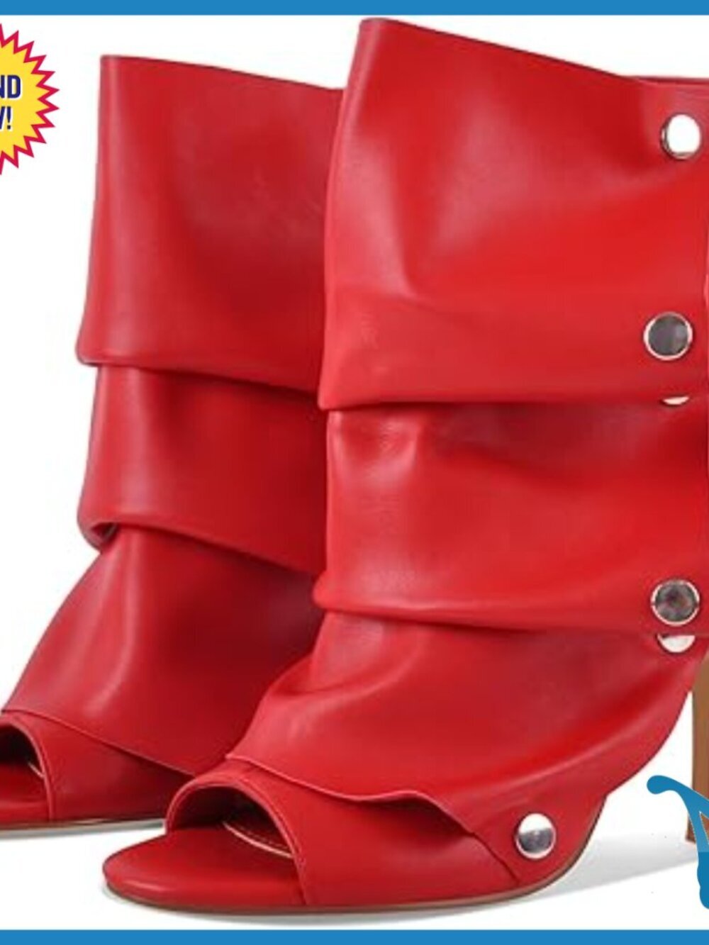Leather Peep Toe Ankle Boots with Stiletto Heel and Back Zipper